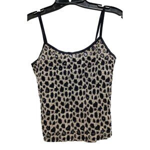 Y2K White Moon Fairy Grunge Cami Tank Top Womens Large Animal Print Burnout Crop